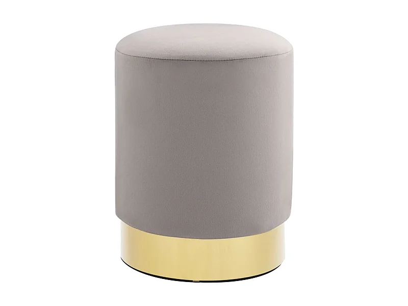 Tabouret bas Gris clair et doré Velours FR57766