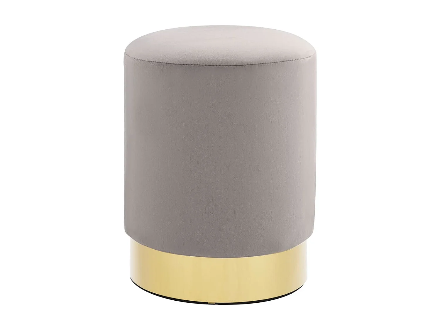 Tabouret bas Gris clair et doré Velours FR57766