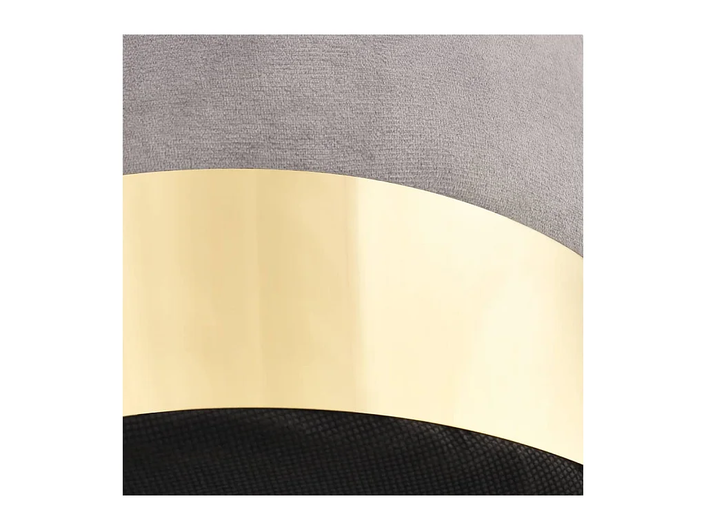 Tabouret bas Gris clair et doré Velours FR57766