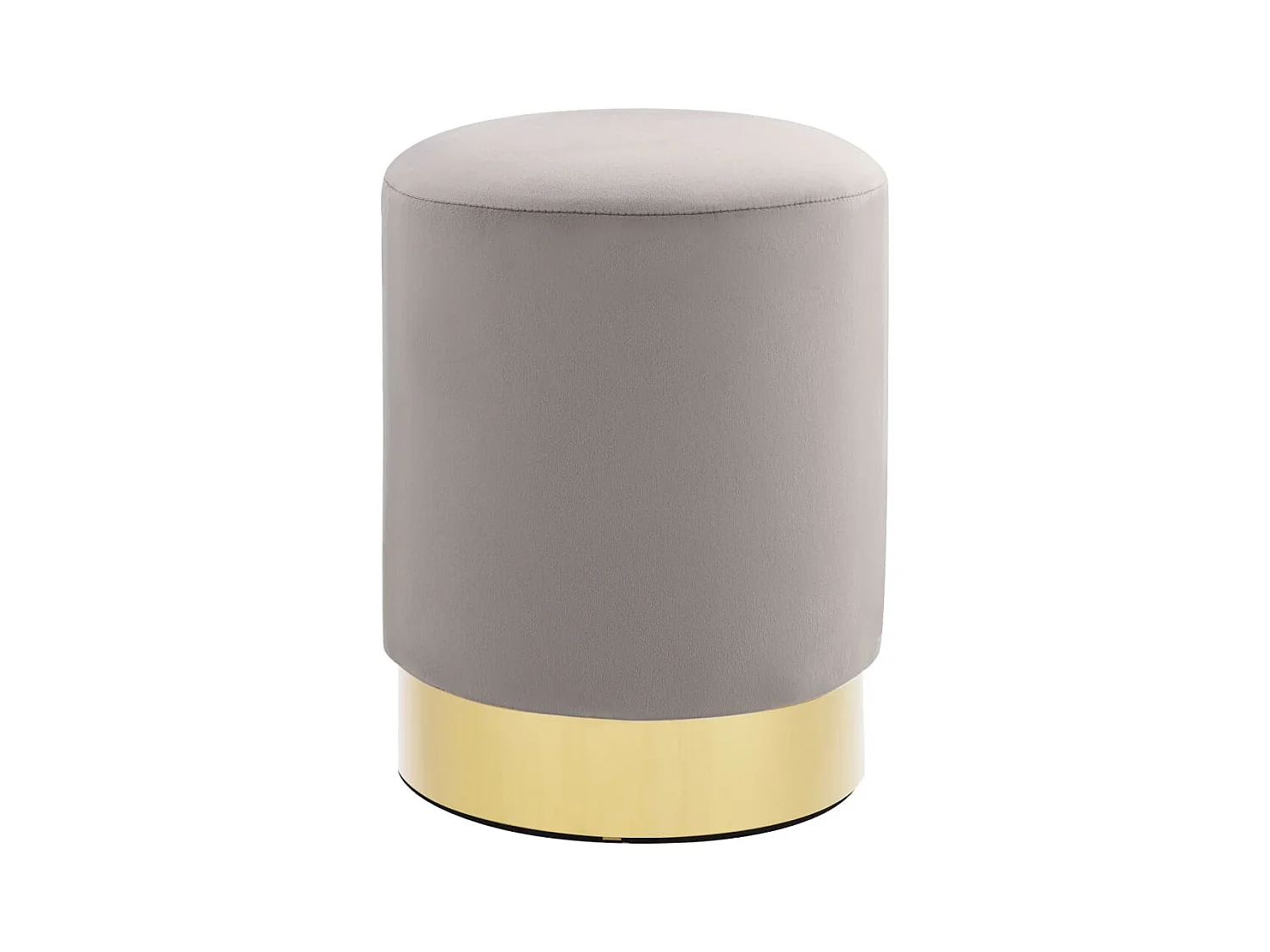 Tabouret bas Gris clair et doré Velours FR57766