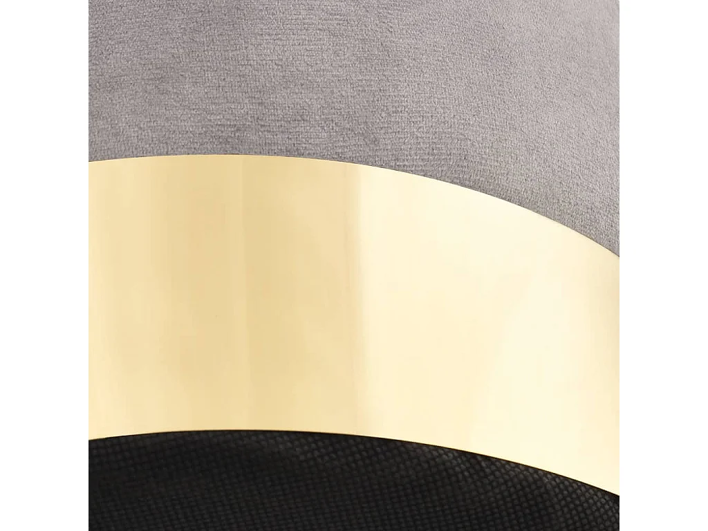 Tabouret bas Gris clair et doré Velours FR57766