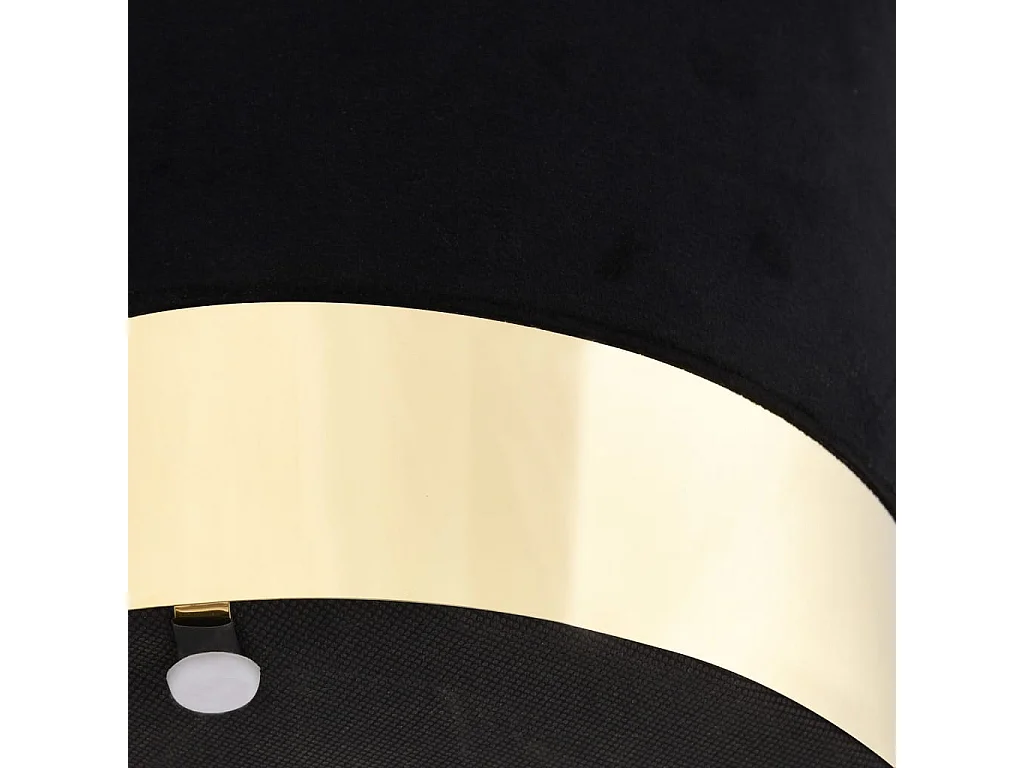 Tabouret bas Noir et doré Velours FR30091