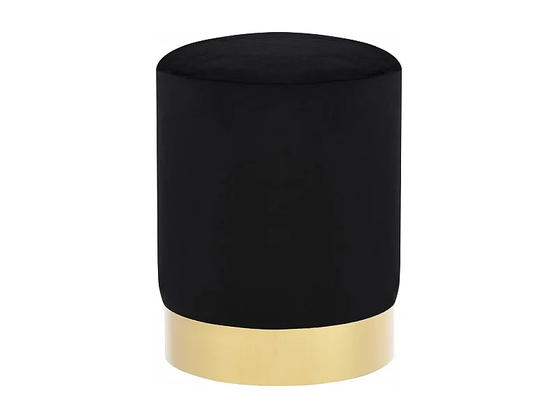 Tabouret bas Noir et doré Velours FR30091