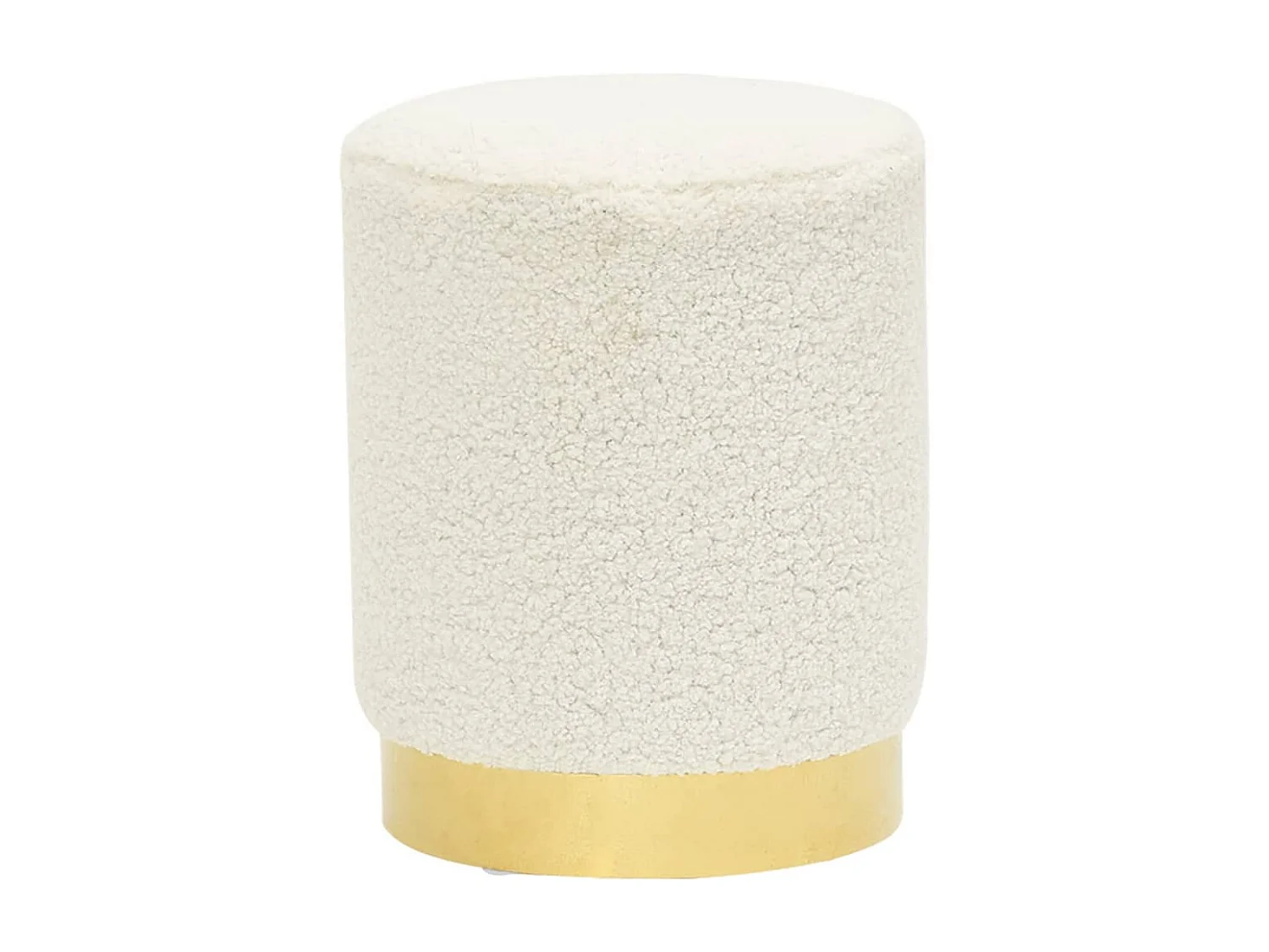 Tabouret bas rond Blanc Molleton FR97715