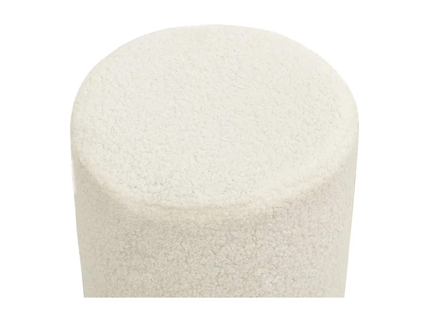 Tabouret bas rond Blanc Molleton FR97715