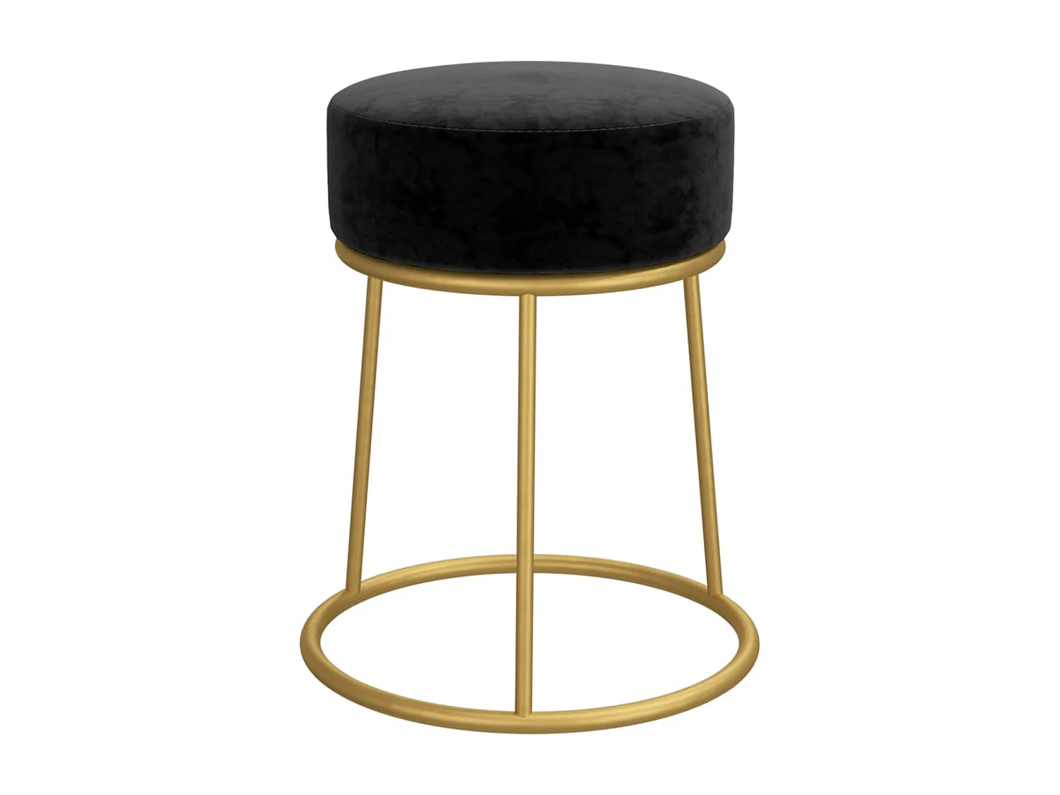 Tabouret bas rond Noir Velours FR49203