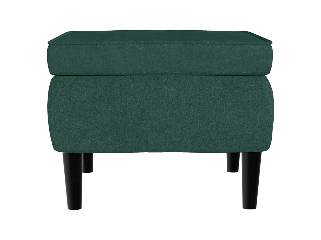 Tabouret bas avec pieds en bois Vert foncé Velours FR43481