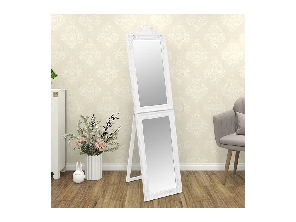 Miroir sur pied Blanc 50x200 cm FR41050