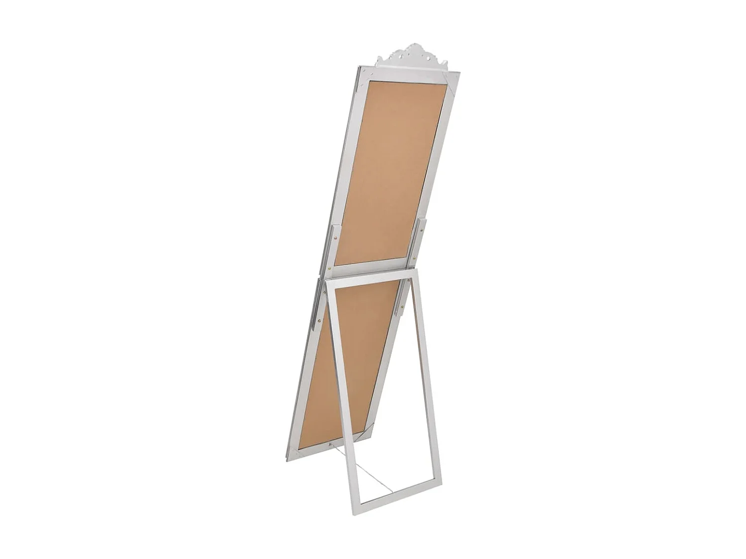 Spiegel vrijstaand 45x180 cm wit zilverkleurig BE903807