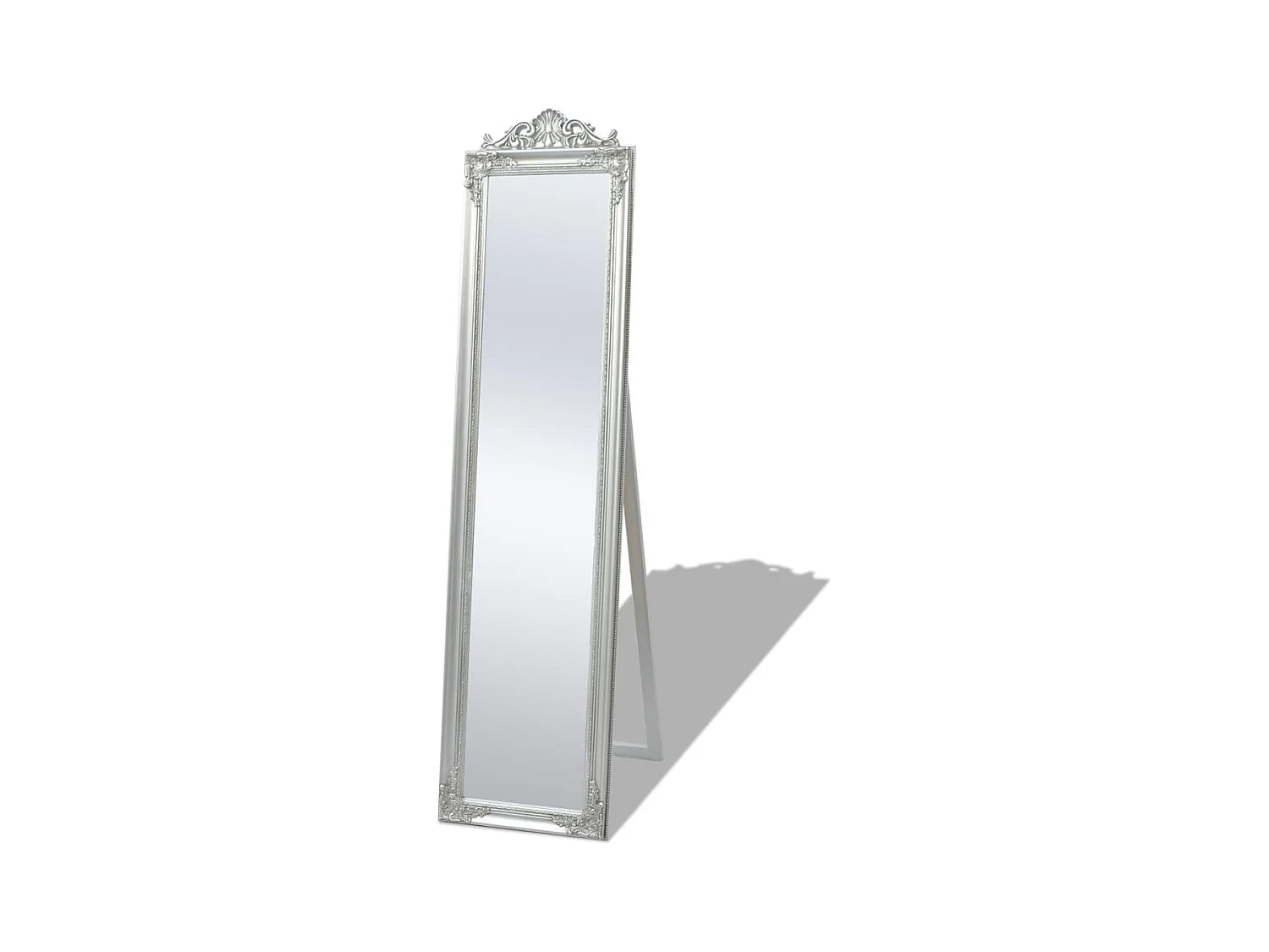 Miroir sur pied Style baroque 160x40 cm Argenté FR16346