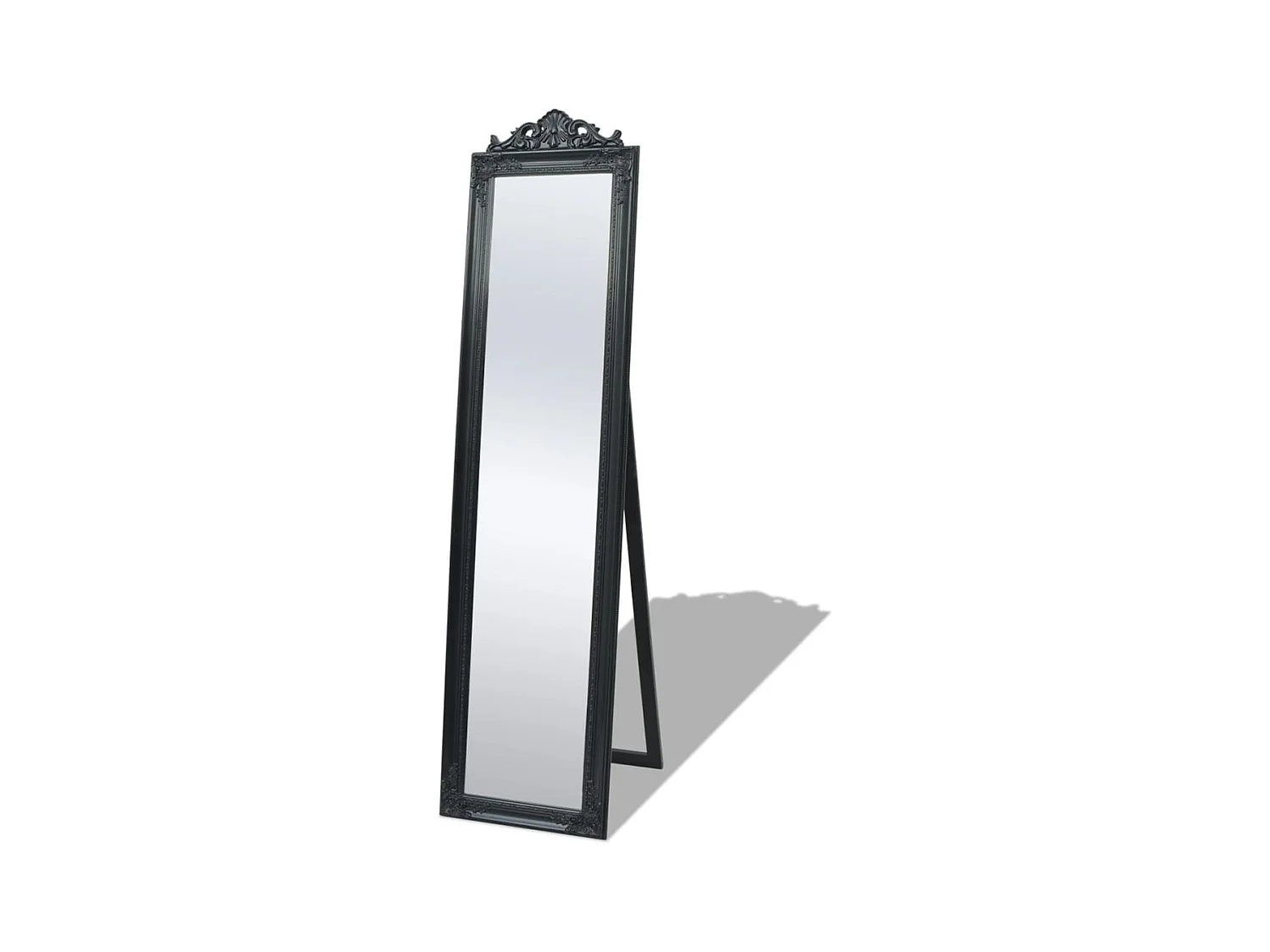 Miroir sur pied Style baroque 160x40 cm Noir FR51339