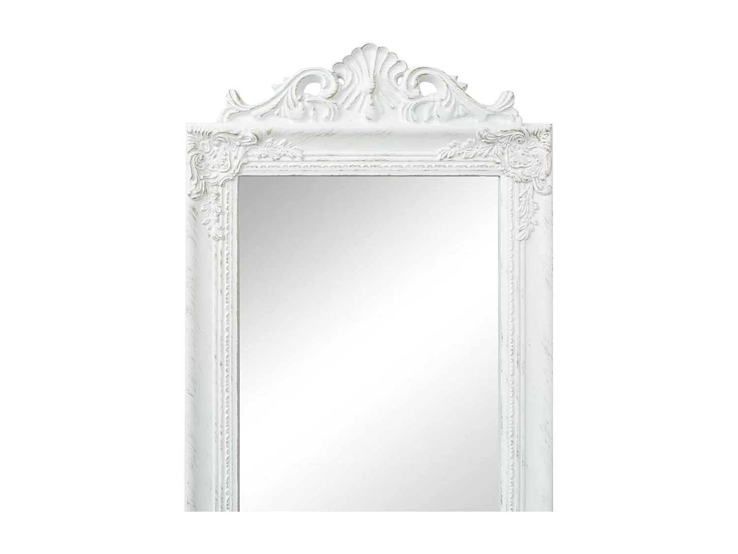 Miroir sur pied Style baroque 160x40 cm Blanc FR15252