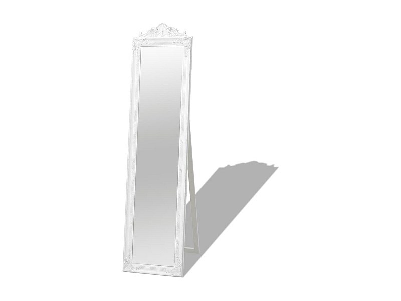 Miroir sur pied Style baroque 160x40 cm Blanc FR15252