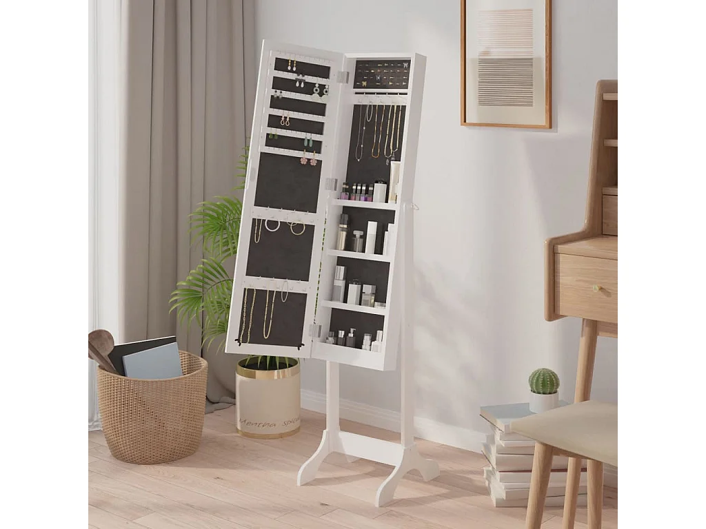 Miroir sur pied blanc 34x37x146 cm FR88513