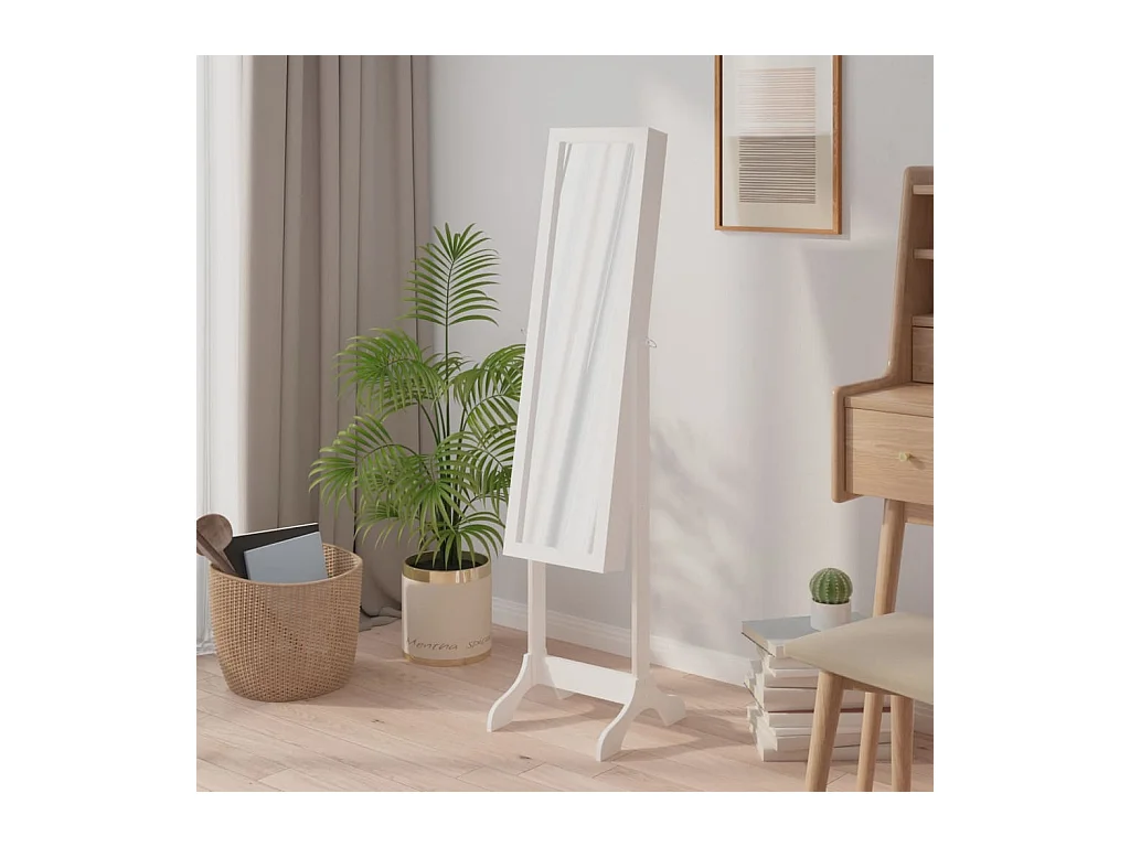 Miroir sur pied blanc 34x37x146 cm FR88513