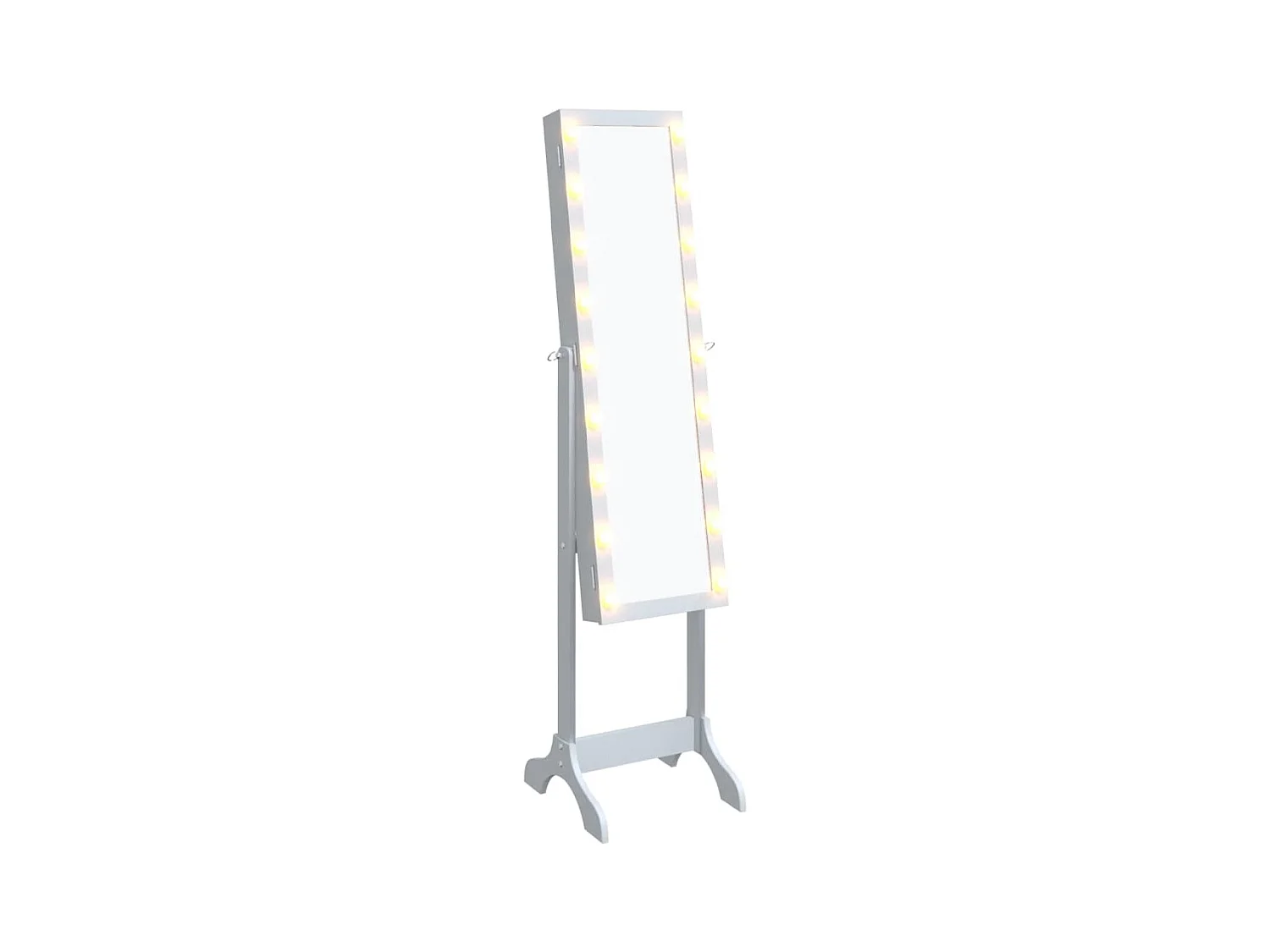 Spiegel vrijstaand met LED's 34x37x146 cm wit BE531365