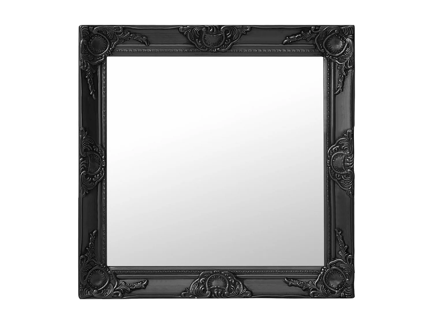 Miroir mural style baroque 60x60 cm noir FR52404