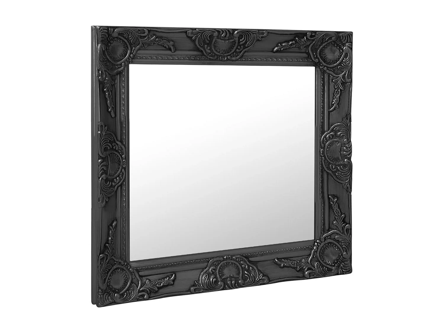 Miroir mural style baroque 60x60 cm noir FR52404