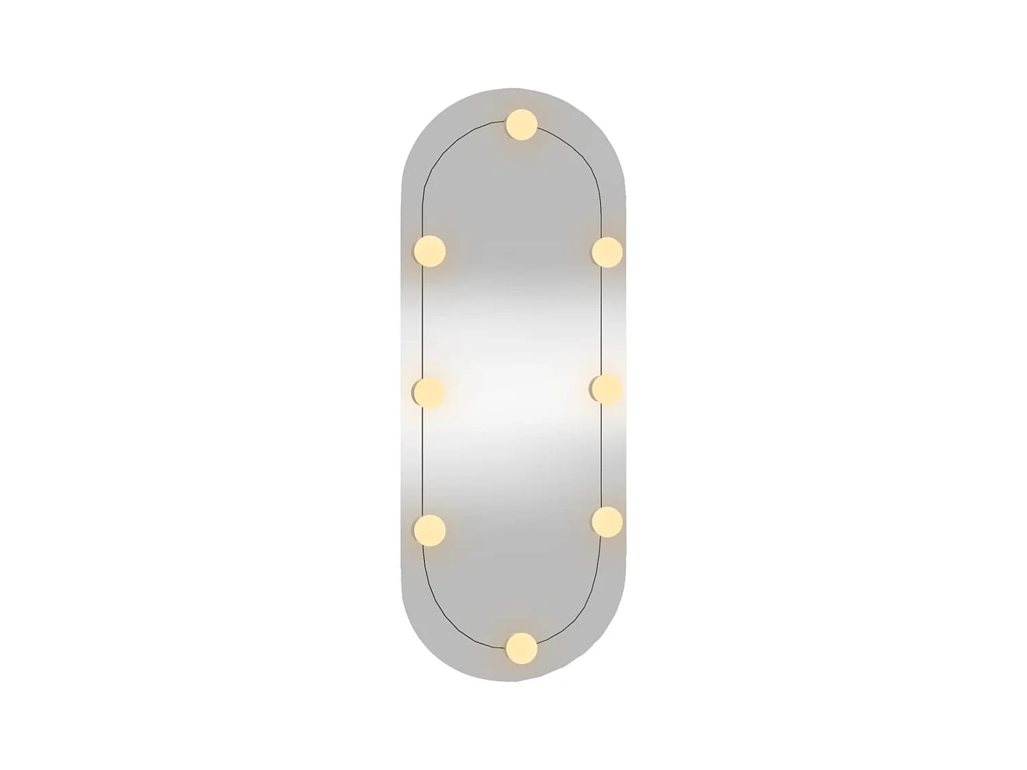 Wandspiegel met LED's ovaal 30x70 cm glas BE839268