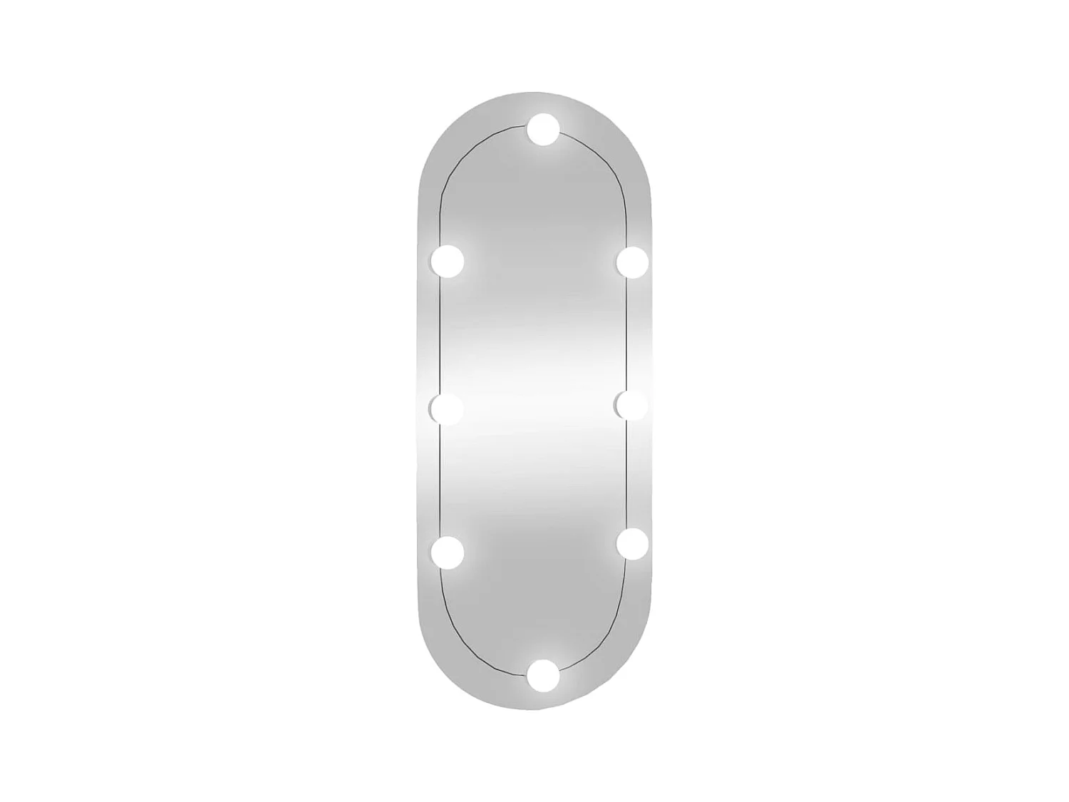 Wandspiegel met LED's ovaal 30x70 cm glas BE839268