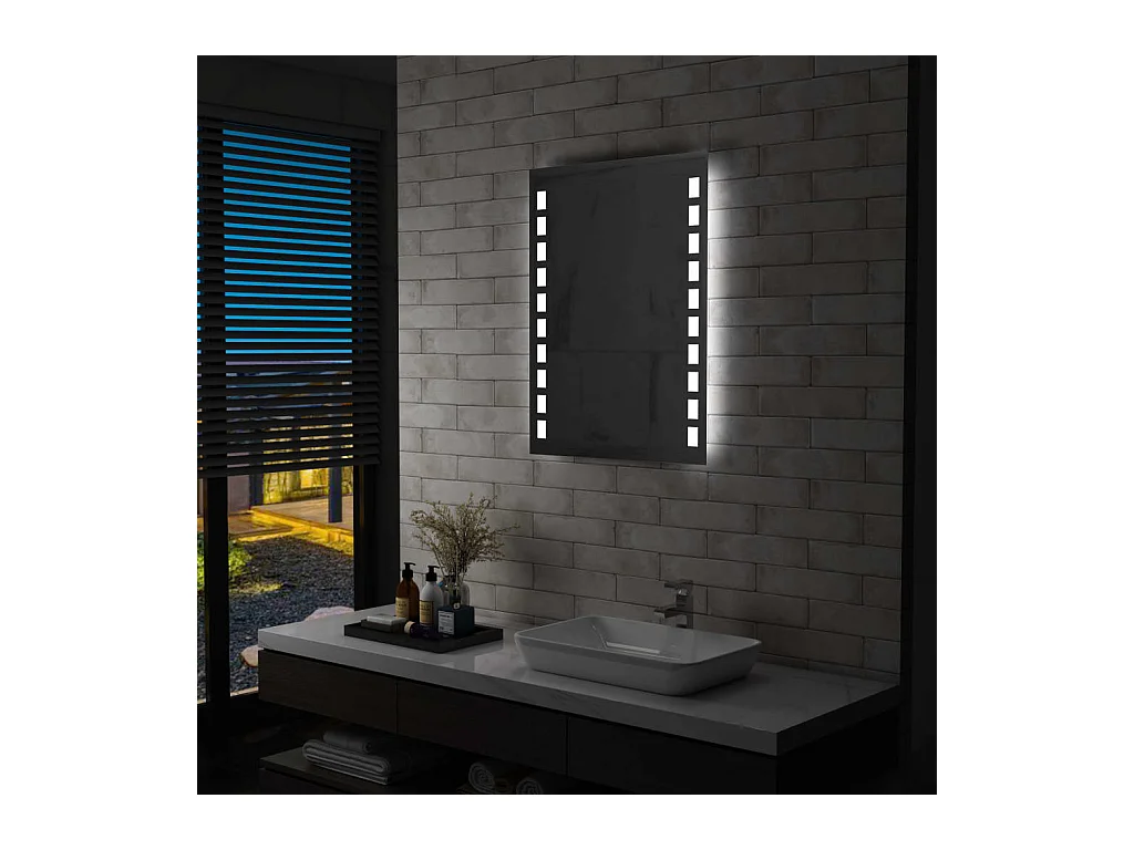 Miroir mural à LED pour salle de bains 60x80 cm FR97854