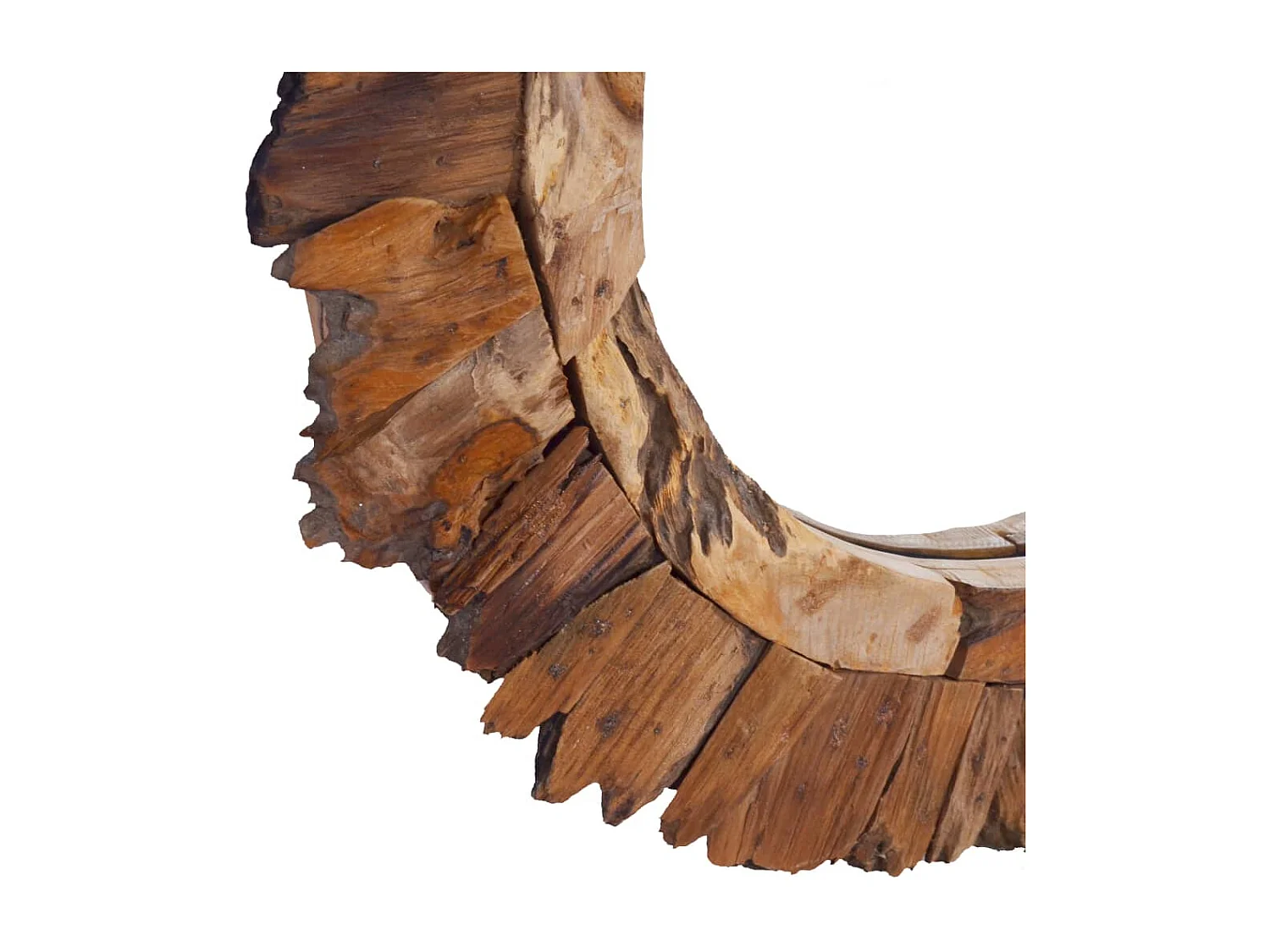 Wandspiegel rond 60 cm teakhout BE910891