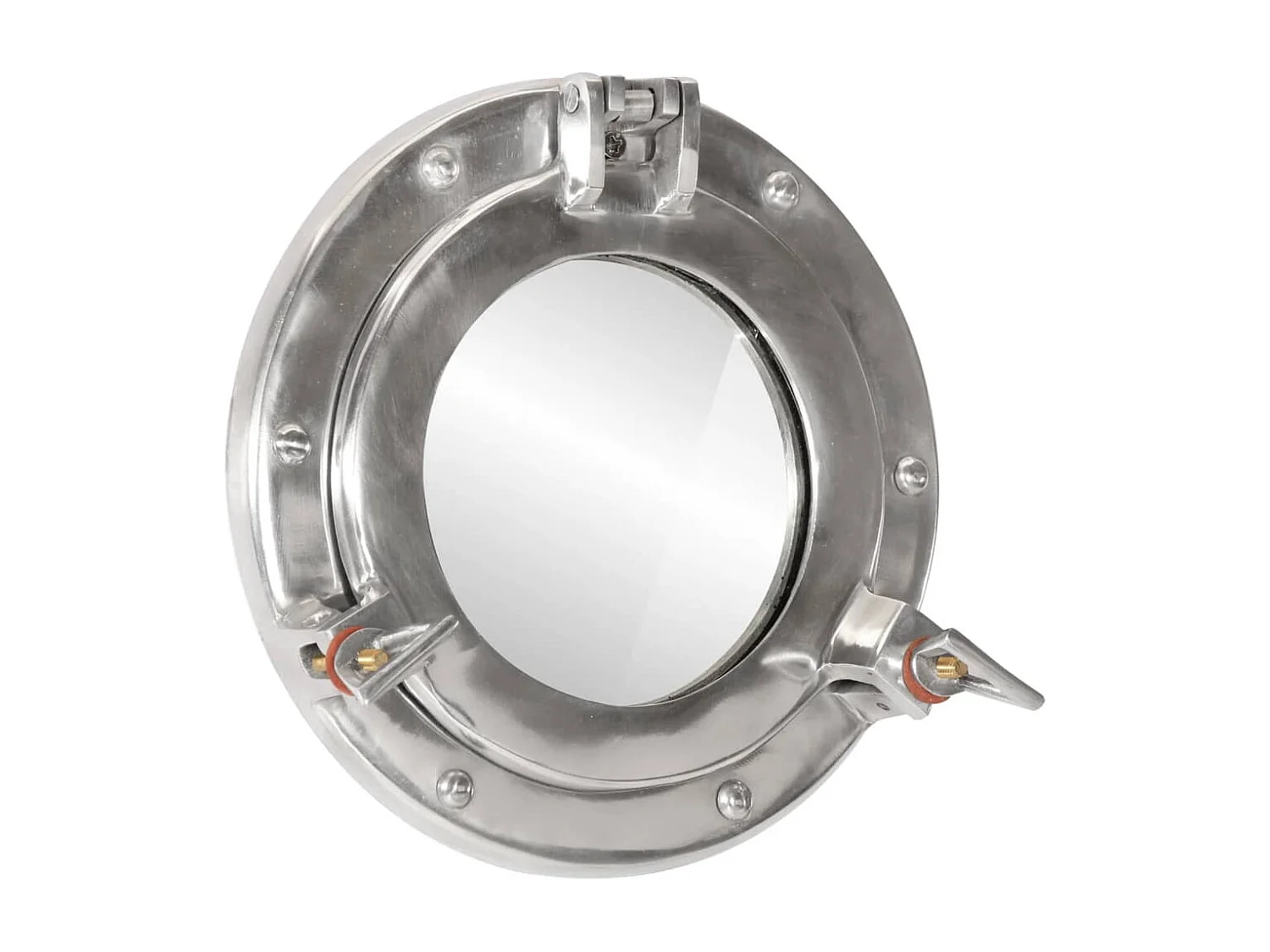 Miroir en forme de hublot mural Ø23 cm aluminium et verre FR14681