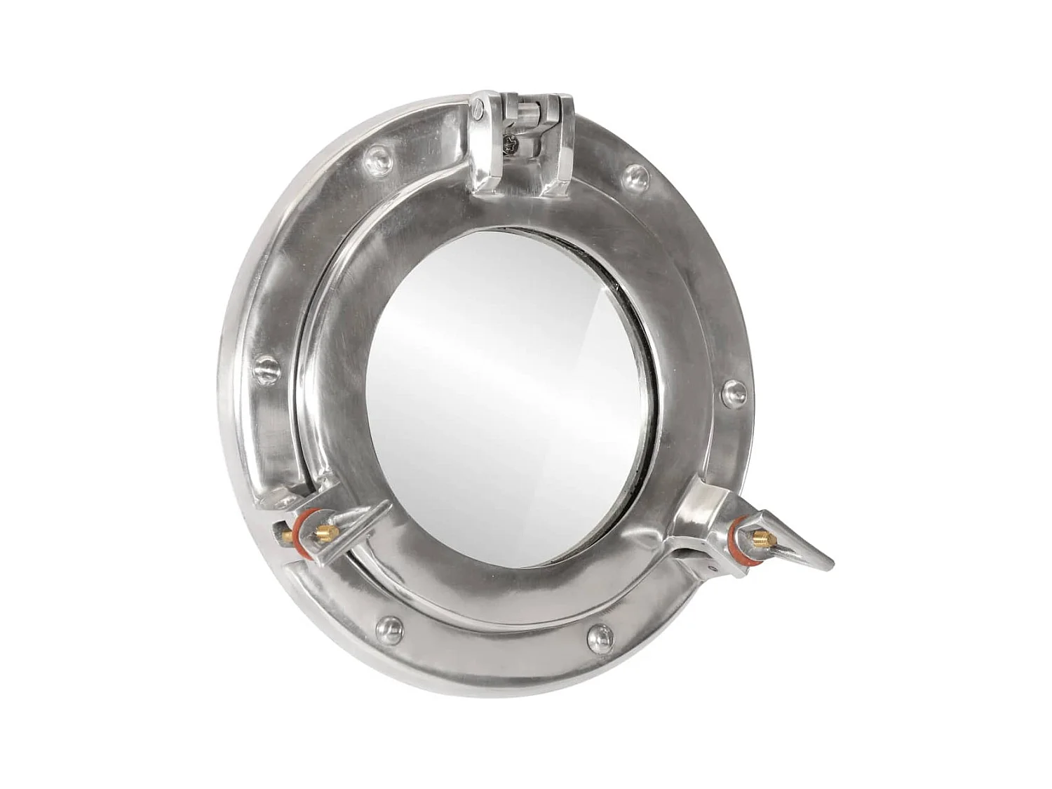 Miroir en forme de hublot mural Ø23 cm aluminium et verre FR14681