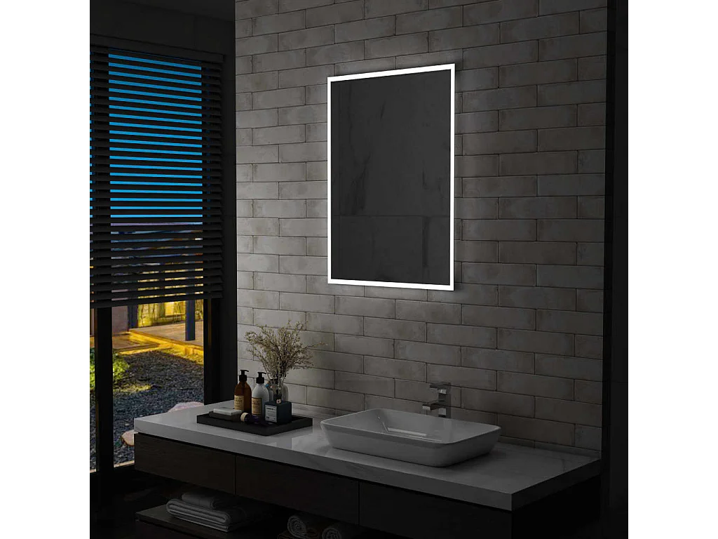 Espejo de pared de baño con LED 60x80 cm ES553648
