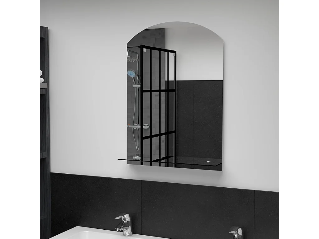 Miroir mural avec étagère 50x70 cm Verre trempé FR87069