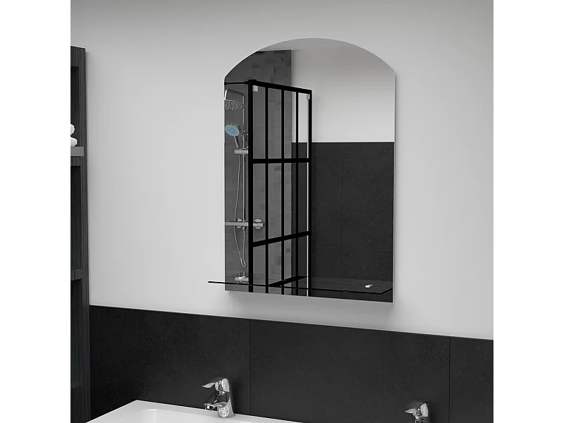 Miroir mural avec étagère 50x70 cm Verre trempé FR87069