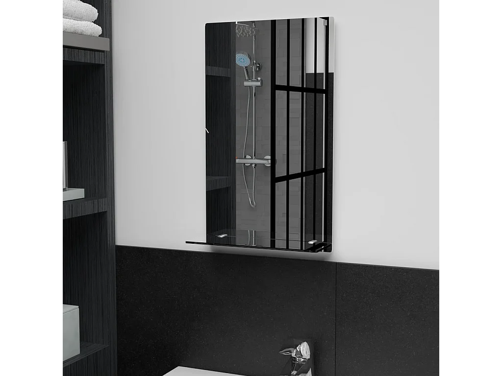 Miroir mural avec étagère 30x50 cm Verre trempé FR77255