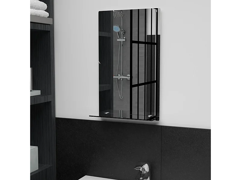 Miroir mural avec étagère 30x50 cm Verre trempé FR77255