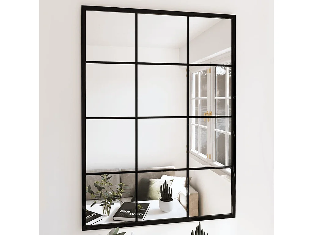 Miroirs muraux 2 pcs noir 80x60 cm métal FR87840