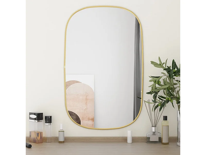 Espejo de pared dorado 70x45 cm ES856326