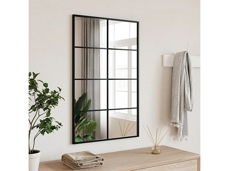 Miroir mural noir 50x80 cm rectangulaire fer FR24060