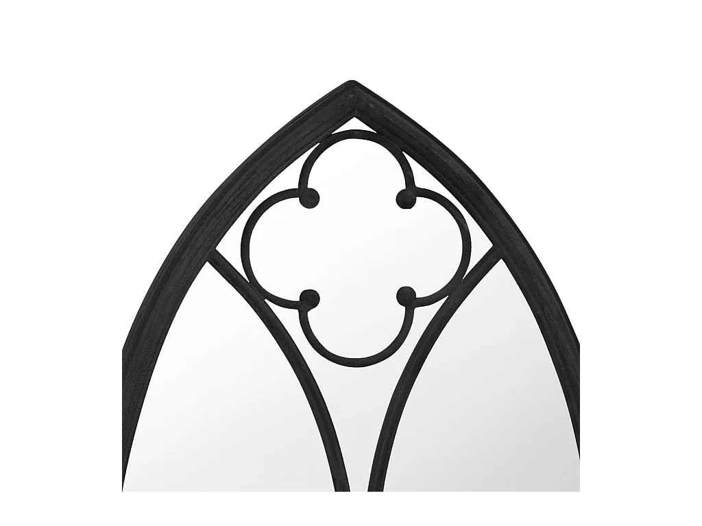 Espejo de jardín negro hierro para exterior 70x30 cm ES446837