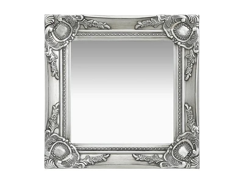 Miroir mural style baroque 40x40 cm Argenté FR61039