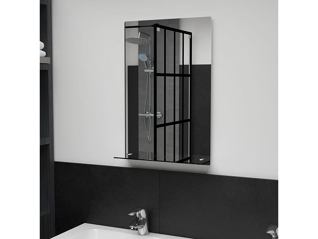 Miroir mural avec étagère 40x60 cm Verre trempé FR44917