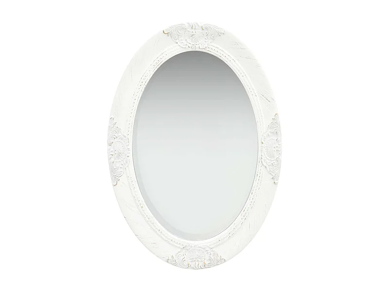 Miroir mural style baroque 50x70 cm Blanc FR61871