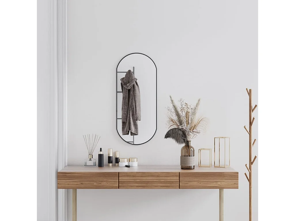 Miroir mural Noir 80x35 cm Ovale FR79142