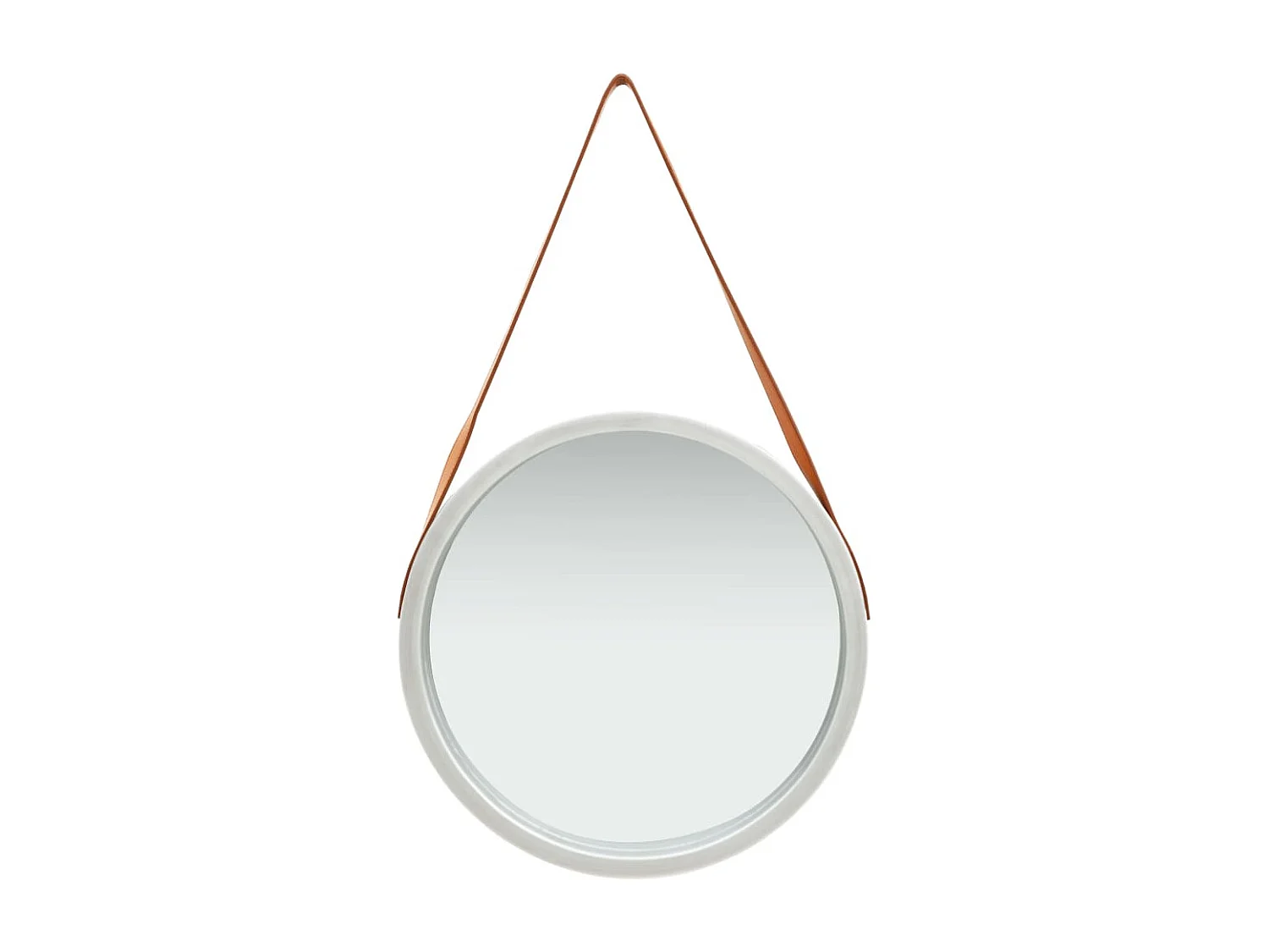 Wandspiegel met band 50 cm zilverkleurig BE599701