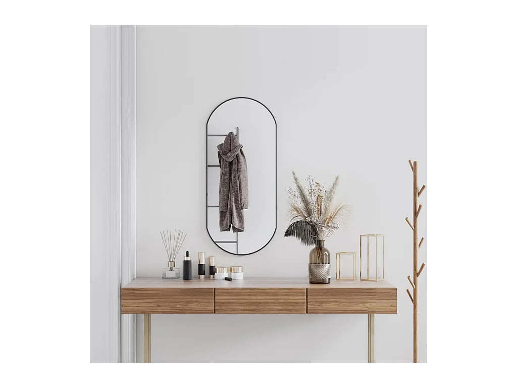 Miroir mural Noir 90x40 cm Ovale FR97549