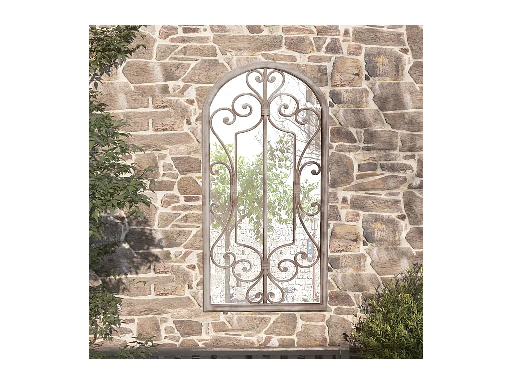 Miroir de jardin Sable 70x30 cm Fer pour utilisation extérieure FR18588