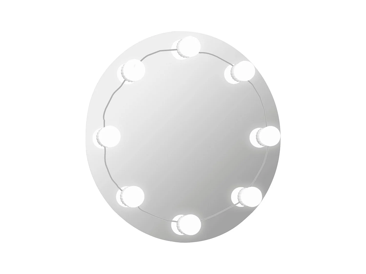 Espelho de parede com luzes LED vidro redondo PT228307