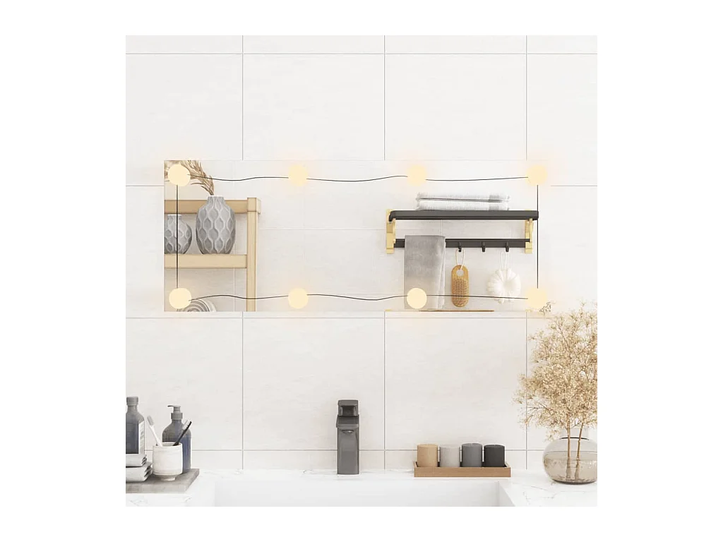 Miroir mural avec lumières LED 30x80 cm verre rectangulaire FR65948
