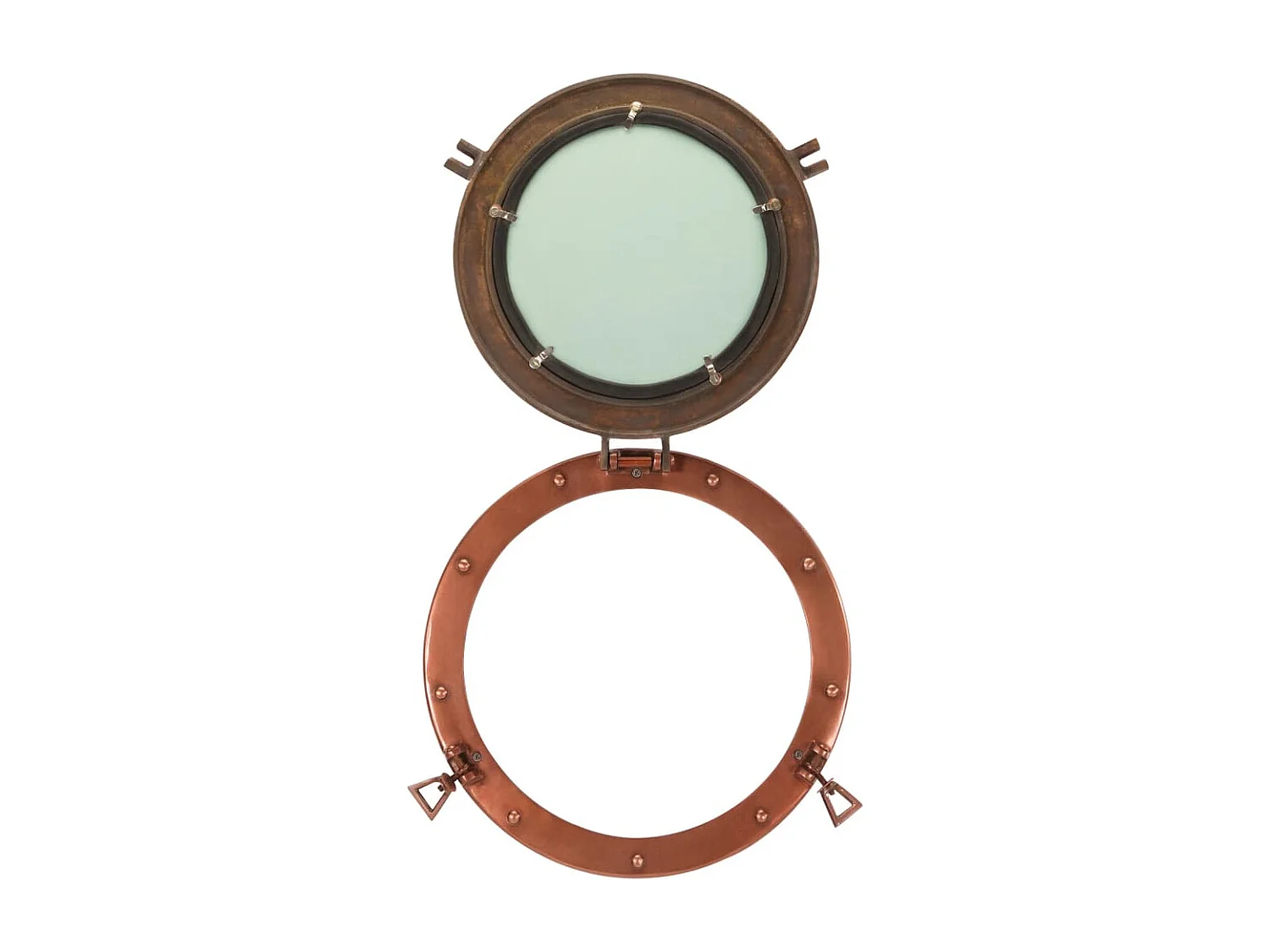 Miroir en forme de hublot mural Ø38 cm aluminium et verre FR97169