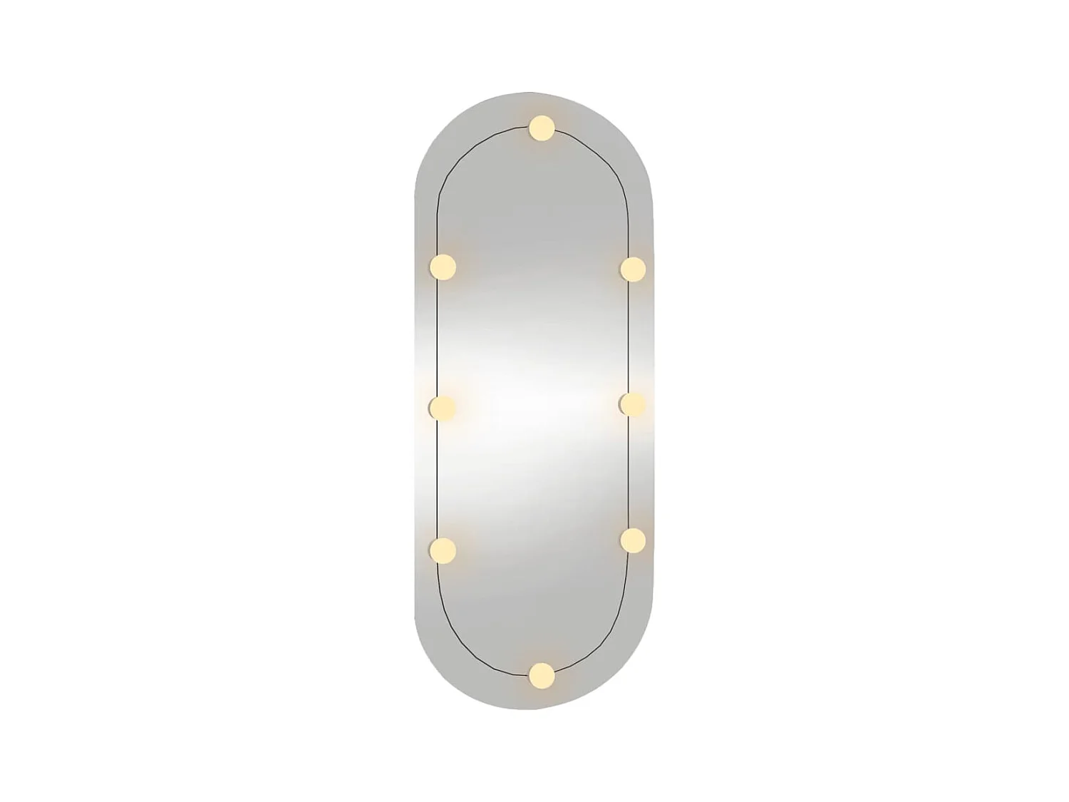 Wandspiegel met LED's ovaal 40x90 cm glas BE321337