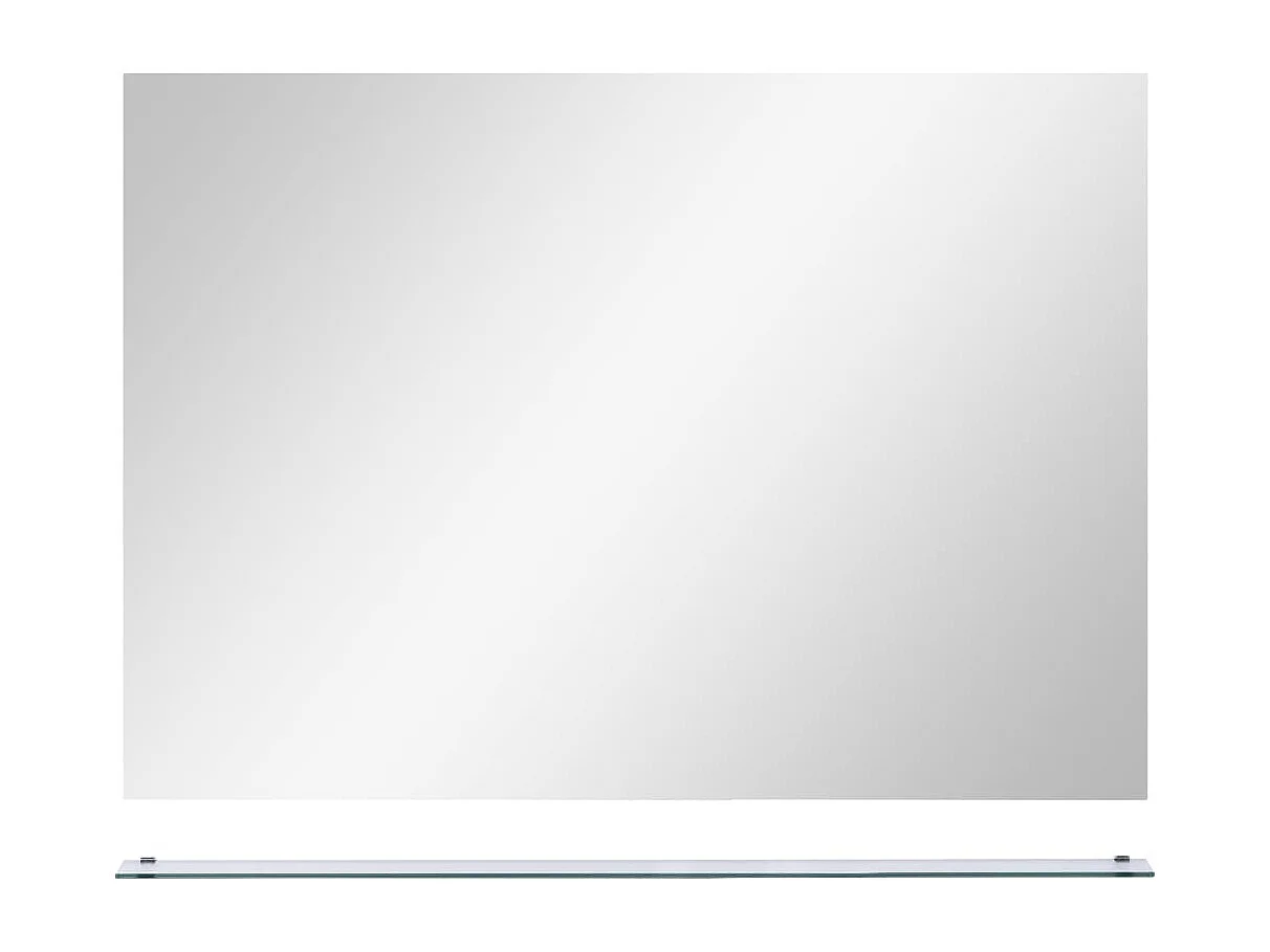 Espejo de pared con estante de vidrio templado 80x60 cm ES966737