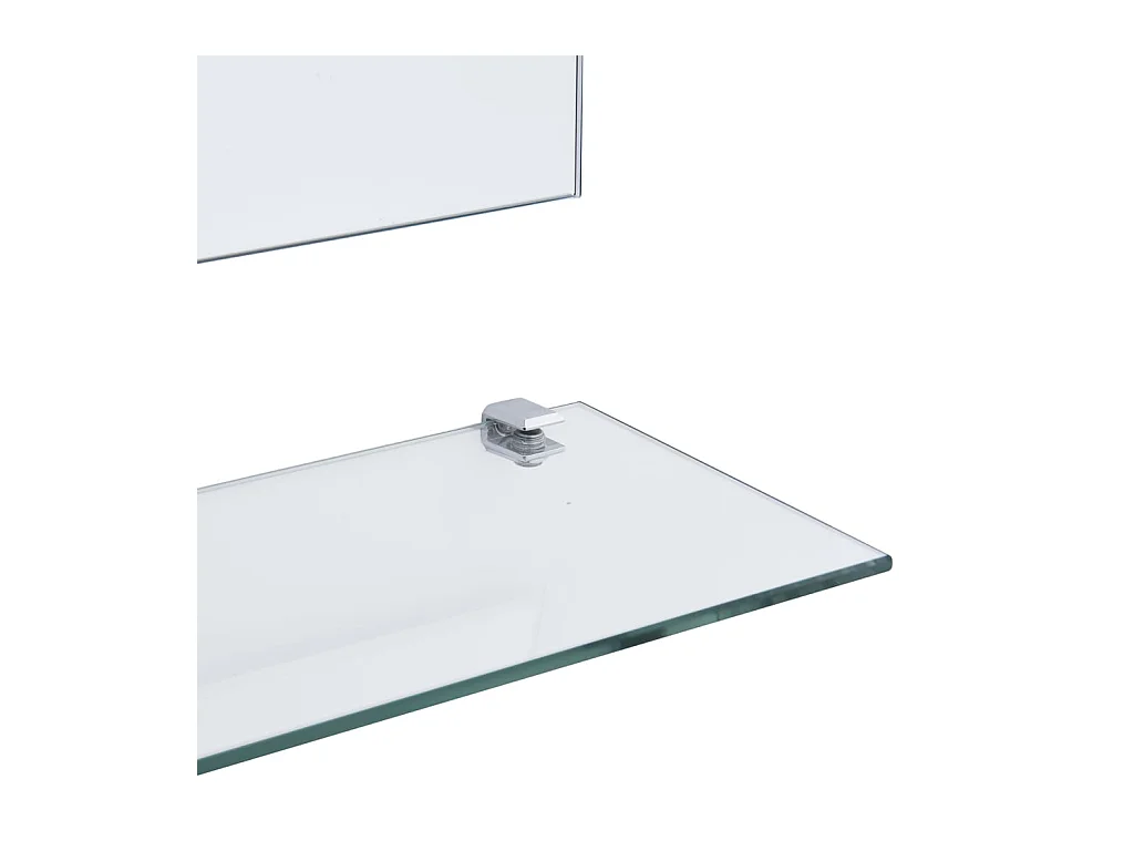 Espejo de pared con estante de vidrio templado 80x60 cm ES966737